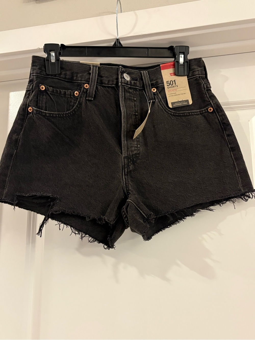 Levi's Black Cutoff 501 Denim Shorts